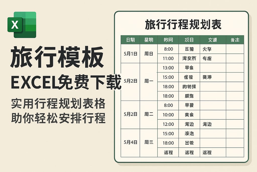 旅行模板 excel免费下载，实用行程规划表格助你轻松安排行程